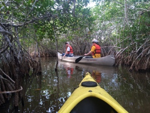 Mom and Dad canoeing in the mangroves, Everglades National Park